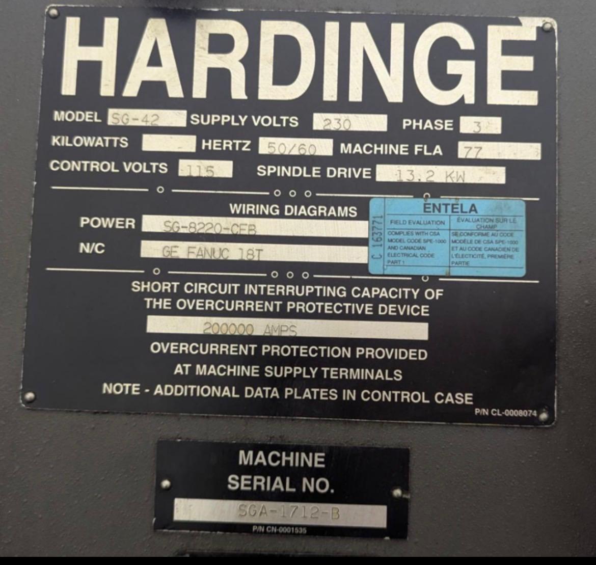 Hardinge Conquest T42 CNC Lathe used CNC Turning Center photo 2
