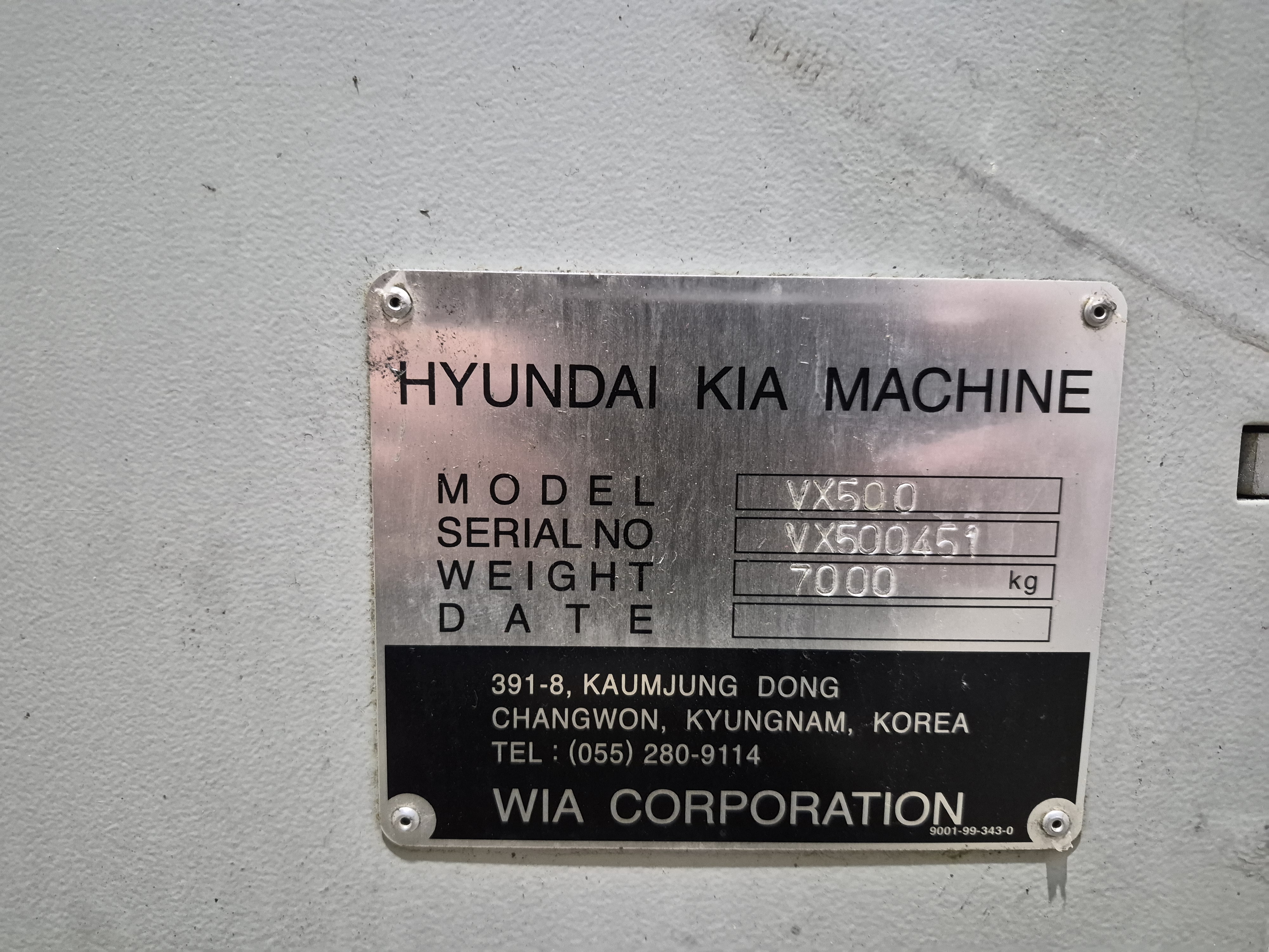 Hyundai-Kia (WIA) VX500 CNC Vertical Machining Center used Vertical Machining Center (VMC) photo 6