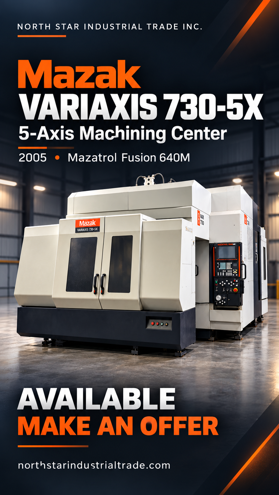 Mazak VARIAXIS 730-5X 5-Axis Machining Center used Multi-Axis CNC Machine photo 1